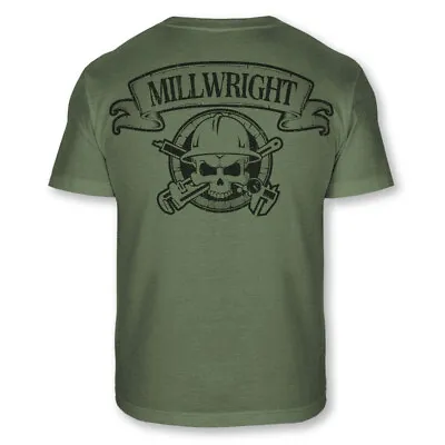 Millwright Skull Crossbones T-Shirt  Mill Wright Tradesman Athletic Shirt - A111 • $18.95