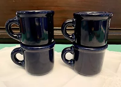 Trend Pacific Galaxy Stoneware Cobalt Blue Cups Mugs 3 1/8” Tall Set Of 4 Japan • $15.82