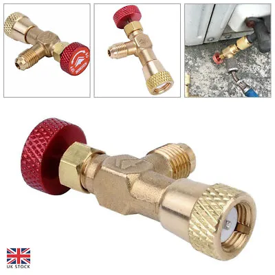 R410A Flow Control Charging 1/4''- 5/16'' Hose Valve Adapter For Refrigerant • £9.99