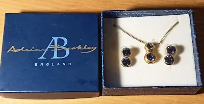 £18 • Buy Purple Stone Set Gold Tone Matching Necklace And Earrings. Adrian Buckley