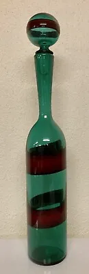 Fulvio Bianconi Murano Venini Art Glass “A Fasce” Decanter Bottle & Stopper 1955 • $3800
