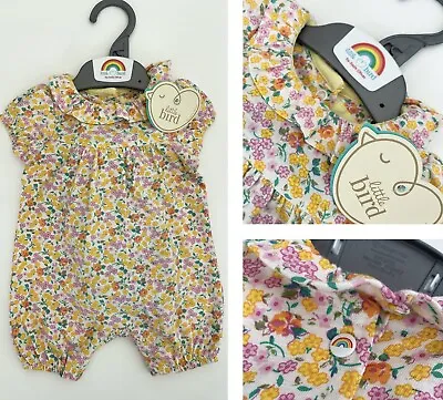 £5.95 • Buy MOTHERCARE Baby Girls Romper Short Collared Little Bird Jools Oliver Floral NEW