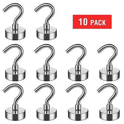 10 Pack Dia Strong Magnetic Hook Hanger N52 Neodymium Clamping Magnet Hooks USA • $6.95