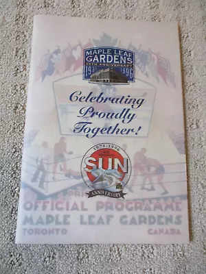 1996 Toronto Maple Leaf Gardens NHL Hockey Program 65th Anniversary Program * • $19.99