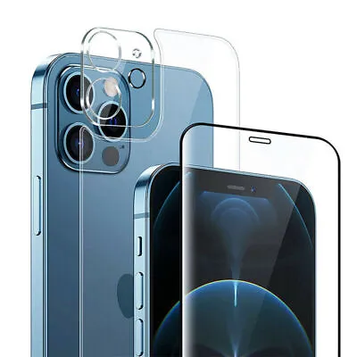 $6.99 • Buy 2x 3in1 Tempered Glass Front+Back+Camera Screen Protector For IPhone 14 13 12 11