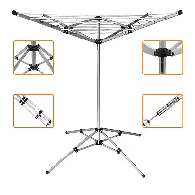 4 Arm Free Standing Rotary Airer With 16 Meter Drying Space • £27.85