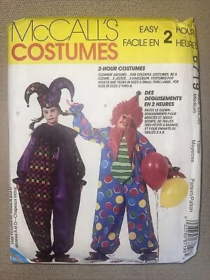 McCalls Costumes 6719 Pattern Clown Jester Medium Unisex New Uncut Vintage 1993 • $8.97