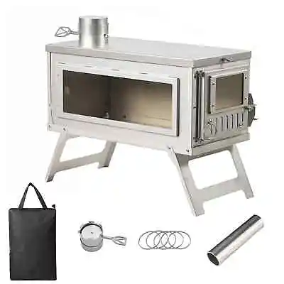 Camping Tent Stove Collasible Wood Burning Stove Stainless Steel Hot Tent Heater • $383.51