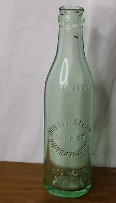 Waterville Maine Mineral Spring Soda Co. Bottle Green 7.5 Oz Vintage • $9.99