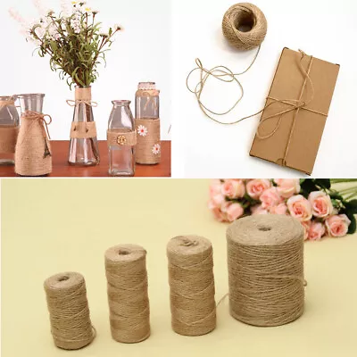 £1.19 • Buy 10M-200M 3 Ply Natural Brown Soft Jute Twine Sisal String Rustic Cord Shabby