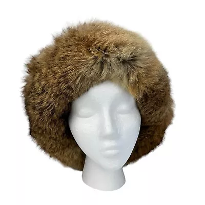 Vincent And Bill Vintage Fur Hat Red Brown Fox Fur Vintage Women's Winter XS/S • $46.75