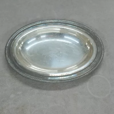 Silver Platter Tray Castleton Oval 12 Inch Decrotive Vintage Silver On Copper • $14.95