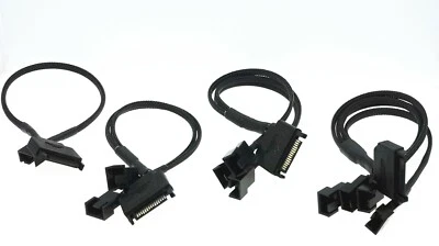 $5.49 • Buy SATA 15Pin To1/ 2/3/4 Way 2Pin Computer Case Fan Power Adapter Sleeved Cable