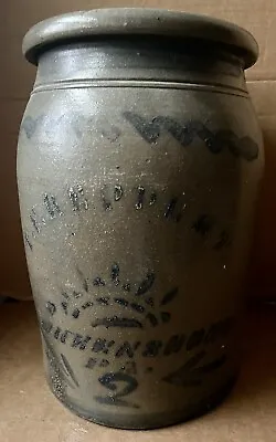 1884 - 1890 Greensboro Pa T.f. Reppert Gray Stoneware 2 Crock Storage Jar • $499.99
