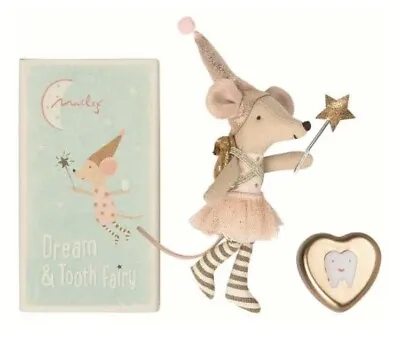 New Maileg Big Sister Mouse Tooth Fairy Pink Tulle Skirt Box & Tin Retired NIB • $89.99