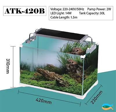 $87.92 • Buy SUNSUN 30L Brand New Aquarium Fish Tank Complete Set 