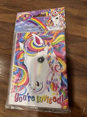 Vintage Lisa Frank Party Invitations Rainbow Horse Birthday 8 Cards 8 Envelopes • £9.65