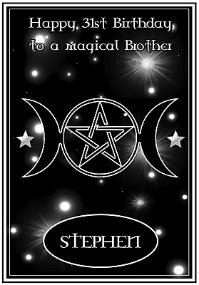 Personalised Triple Moon Pagan/Wiccan Theme Birthday Card • £3.99