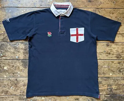 Cotton Traders England Ss Rugby Leisure St George Pocket Polo Shirt Jersey Top L • £19.99