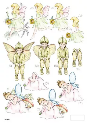 A4 Beautiful Die Cut Decoupage - Set 1 Fairies • £0.99