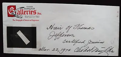 Thomas Jefferson 14 Strands Of His Hair Coa Signed By Author Charles Hamilton • $2595