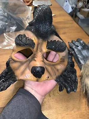$23.99 • Buy 2003 Disguise ELVIS RUBBER MASK & Glovs Sideburns Werewolf Hound Dog Adult Size