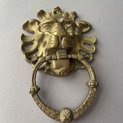 Vintage Solid Brass Lion Head Door Knocker 6.5  • $29.98