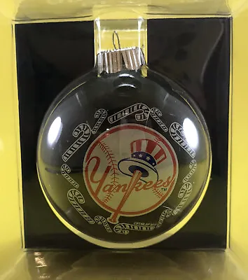 New York Ny Yankees Baseball Glass Ball Christmas Tree Ornament Navy Blue • $9.99