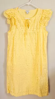 J. Crew Women's Eyelet Short-Sleeve Dress Yellow Size 0 • $19.99