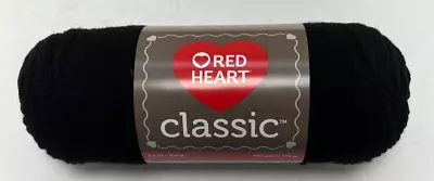 RED HEART Classic Acrylic Yarn Medium Weight #4 190 Yd Skein Black • $6.99