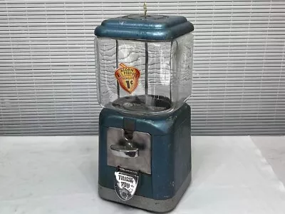 Vintage Original Acorn 1 Cent Candy Gumball Vending Machine Glass Globe Works • $135