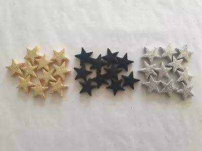 30 Glittery Gold Mix Stars - Edible Sugar Cake Decorations / Toppers • £4.95