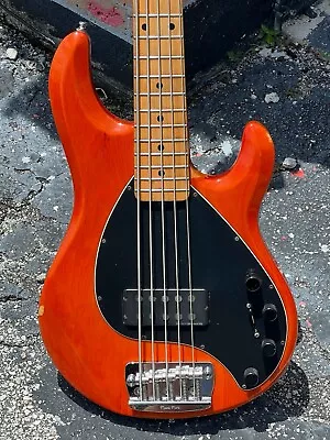 2000 Music Man Stingray 5-string Bass See-thru Amber W/a Matching Headstock ! • $1850