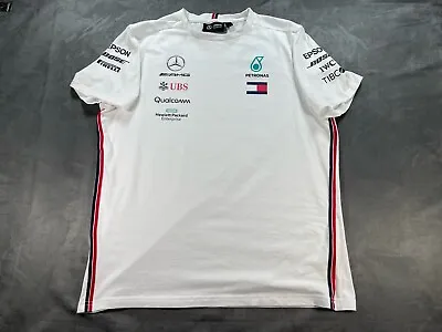 White Large AMG Petronas Motorsport Mercedes BOSE Poly Shirt Pirelli Racing HP • $32.50