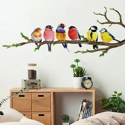 Birds Branch Wall Stickers Mural Art Decal Wallpaper Home Wall Decor • £6.29