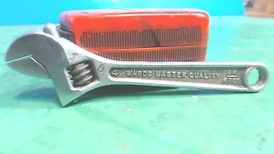 Vintage-- WARDS- MASTERCRAFT Quality--4 --Adjustable Wrench-  Nice- Has Initials • $9.85