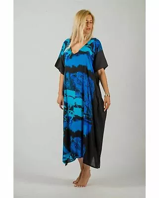 $26.62 • Buy Women's Beautiful Print Long Kimono Kaftan Dress Cover Up Loose Dress Nightgown