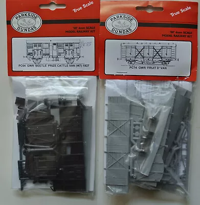 £16 • Buy PARSIDE DUNDAS OO 2 X WAGON KITS.  GWR FRUIT VAN + GWR  BEETLE  VAN KITS. UNMADE