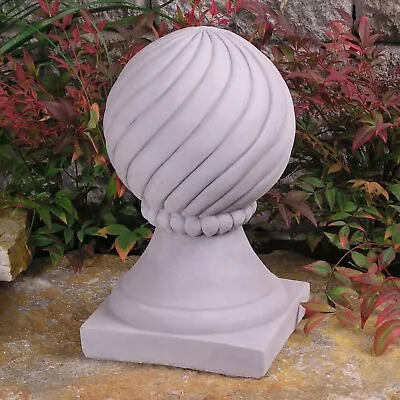 Cast Stone Cement Spiral Ball Finial Concrete Outdoor Garden Statue • $75