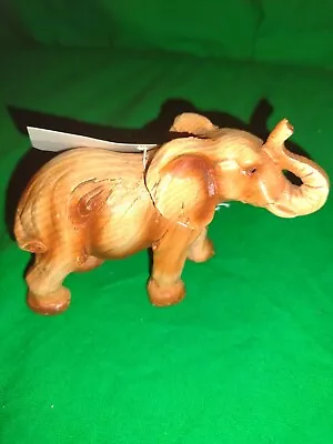 Wood Carved Elephant Statue • $19.99