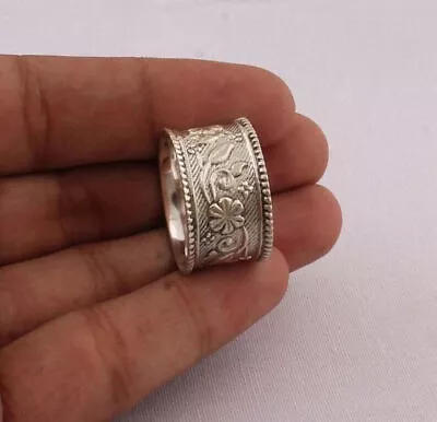 925 Sterling Silver Band& Statement Meditation Ring Handmade Ring All Size -q-77 • $11.08