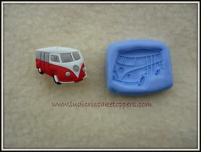 VW Camper Van Silicone Mould Sugarcraft Cupcake Topper Chocolate Sculpey • £3.95