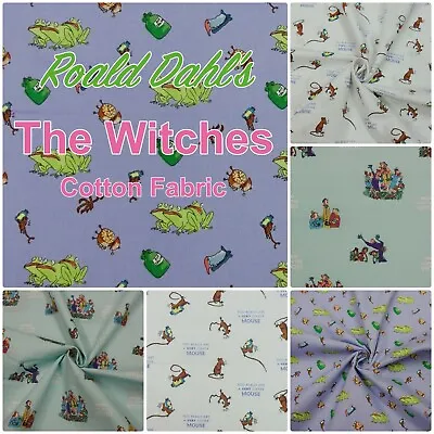 The Witches Fabric Roald Dahl Book Character Quentin Blake Patchwork Cotton  • £5.85