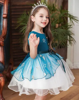 Kids Flower Girls Bridesmaid Princess Tutu Dress Pageant Party Gown Tulle Dress • $25.99