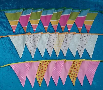  Bunting Bundle Stripes Bees Strawberry  Ditsy  Garden Floral Party BBQ • £17