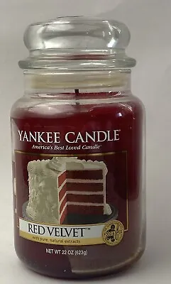 Yankee Candle Retired  RED VELVET  Large 22 Oz ~ WHITE LABEL~ RARE ~ New • £55.97