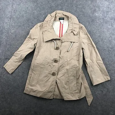 J. Crew Jacket Womens Size 2 Beige Button Front Casual Pockets Lightweight Rr378 • $24.95