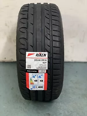 1 X 225/40 ZR18 Riken 92Y XL Ultra High Performance XL 225 40 18 - ONE TYRE • £73.95