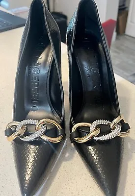 Karl Lagerfeld Carmy Snake-Embossed Leather Pump Women's • $39