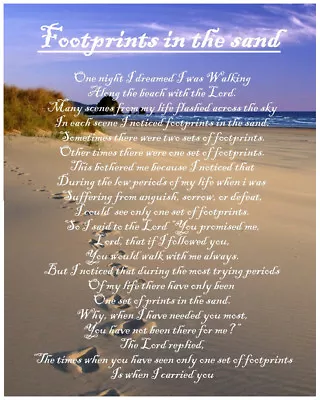 £3.99 • Buy Footprints In The Sand Poem Birthday Christmas Gift Present